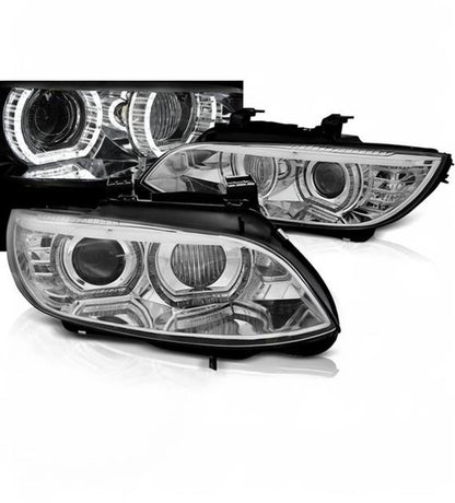 💕 Fari Anteriori Adatto per BMW E92 E93 06-10 Xenon Angel Eyes LED Cromati 💕