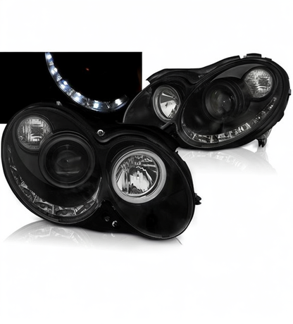 💕 Fari Anteriori Adatto per MERCEDES CLK W209 03-10 Daylight Neri 💕