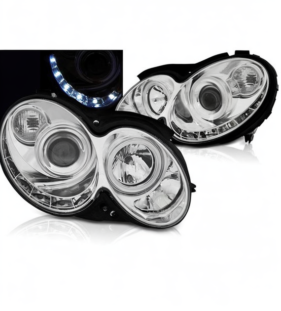 💕 Fari Anteriori Adatto per MERCEDES CLK W209 03-10 Daylight Cromati 💕