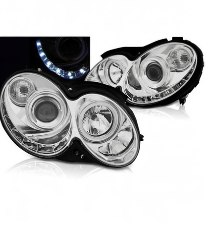 💕 Fari Anteriori Adatto per MERCEDES CLK W209 03-10 Daylight Cromati 💕