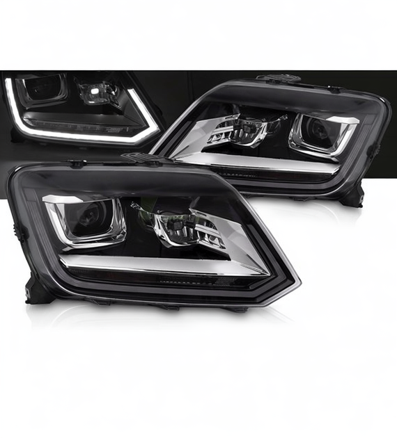 💕 Fari Anteriori Adatto per VW Amarok 09-16 LED DRL Neri 💕