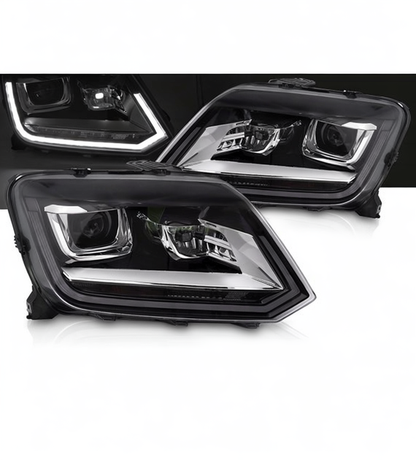 💕 Fari Anteriori Adatto per VW Amarok 09-16 LED DRL Neri 💕