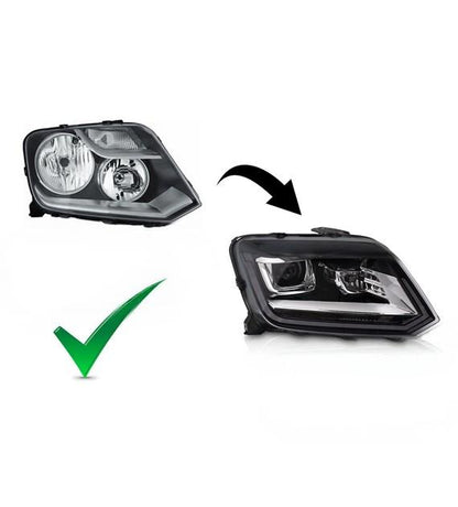 💕 Fari Anteriori Adatto per VW Amarok 09-16 LED DRL Neri 💕