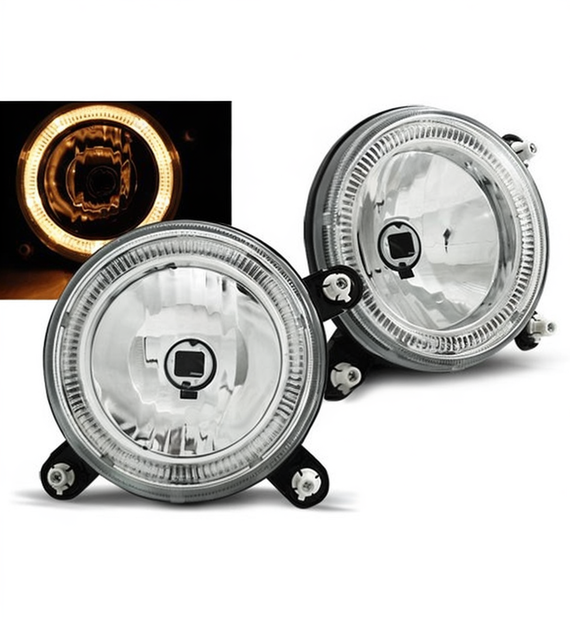 💕 Fari Anteriori Interni Adatto per VW Golf 1 Golf 2 Angel Eyes Cromati 💕