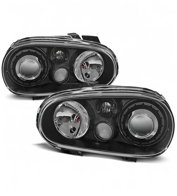 💕 Fari Anteriori Adatto per VW Golf IV 97-03 Sport Neri RHD LHD 💕