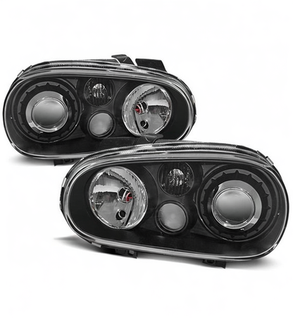 💕 Fari Anteriori Adatto per VW Golf IV 97-03 Sport Neri RHD LHD 💕
