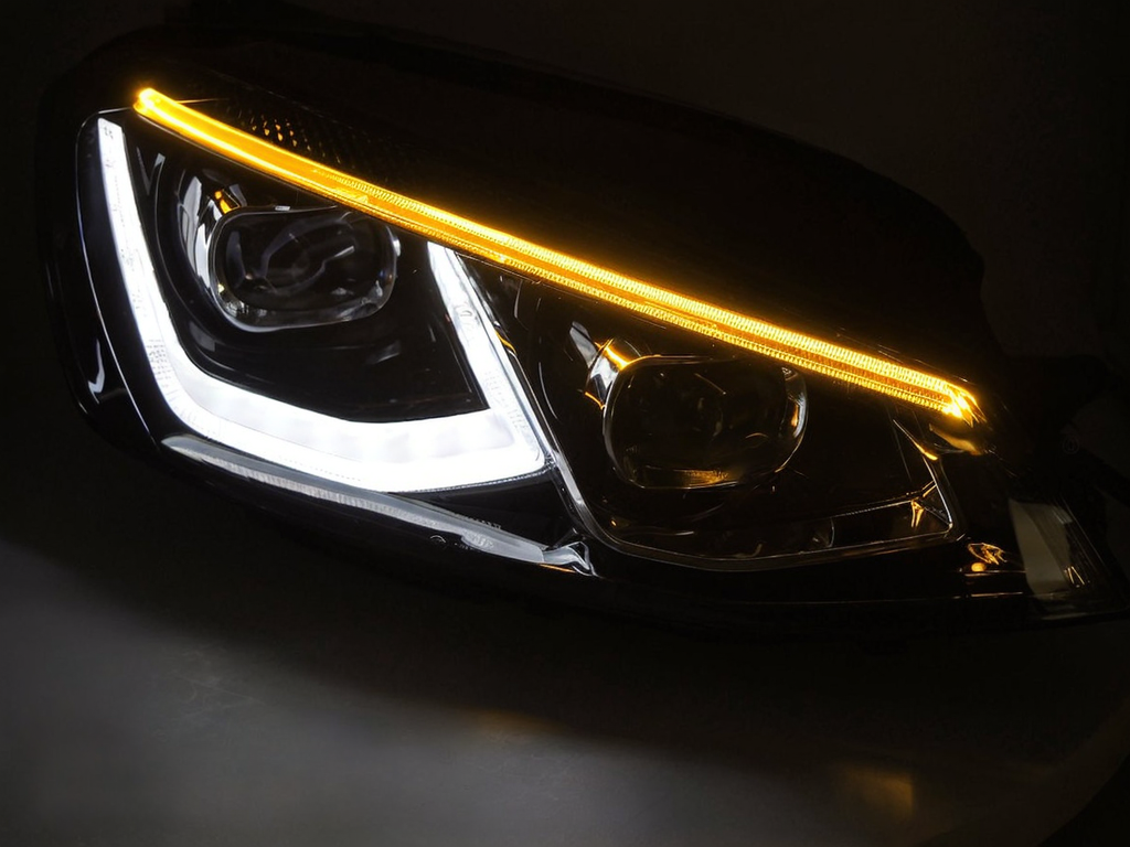 💕 Fari Anteriori Adatto per VW Golf VII 14-17 Full LED DRL Neri 💕