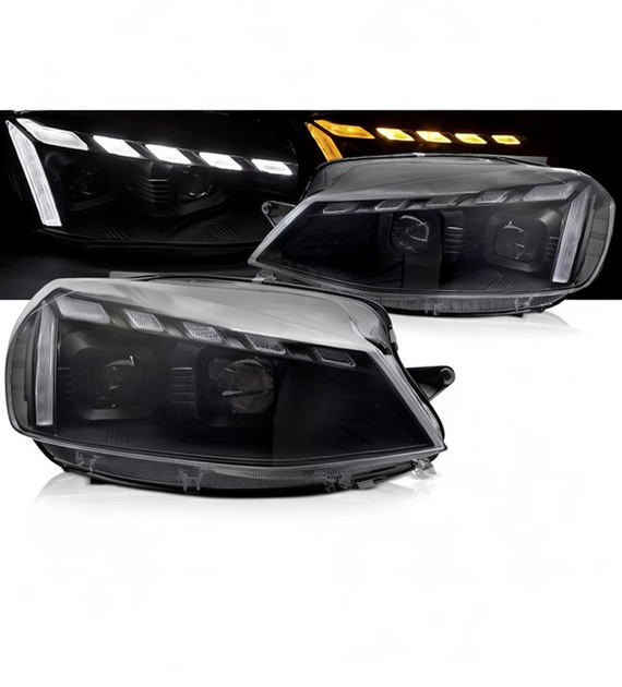 💕 Fari Anteriori Adatto per VW Golf 7 17-19 Full LED DRL Seq Neri 💕