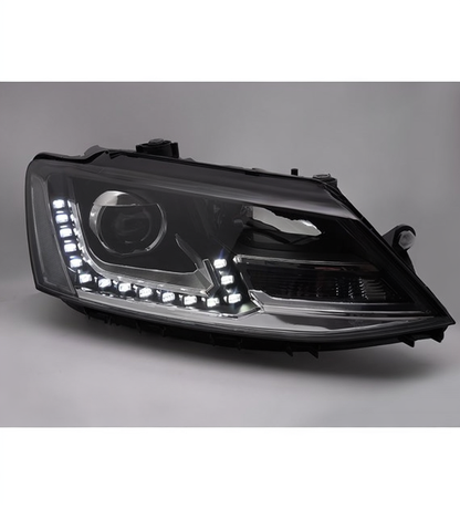 💕 Fari Anteriori Adatto per VW Jetta VI 11-18 LED DRL Neri 💕