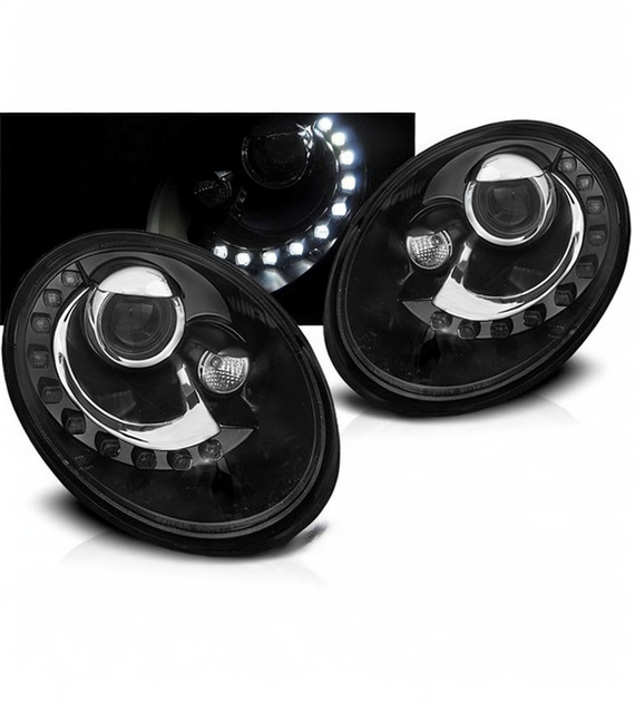 💕 Fari Anteriori Adatto per VW New Beetle 06-12 Daylight Neri 💕