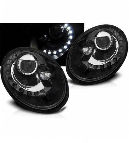 💕 Fari Anteriori Adatto per VW New Beetle 06-12 Daylight Neri 💕
