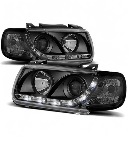 💕 Fari Anteriori Adatto per VW Polo 6N 1994-1999 Daylight LED Neri 💕