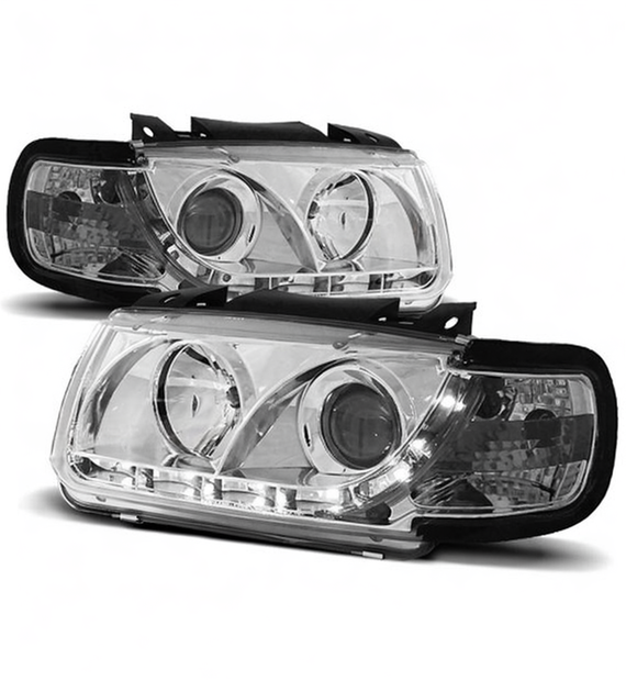 💕 Fari Anteriori Adatto per VW Polo 6N 1994-1999 Daylight LED Cromati 💕