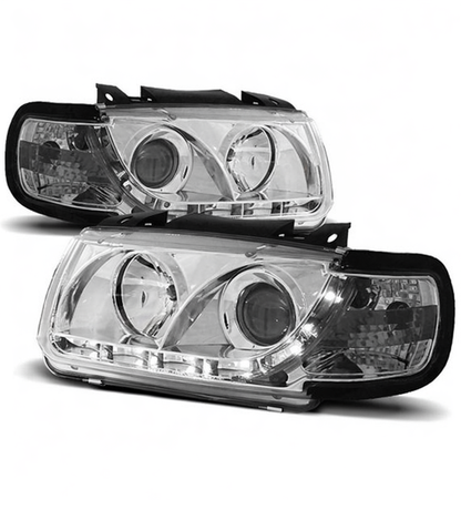 💕 Fari Anteriori Adatto per VW Polo 6N 1994-1999 Daylight LED Cromati 💕