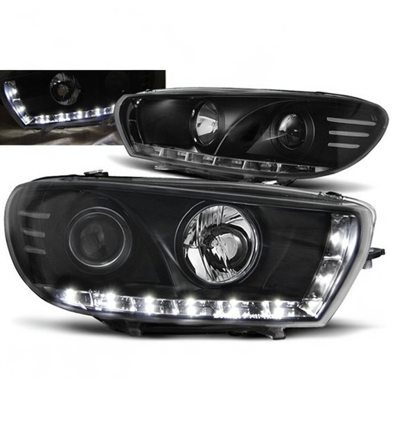 💕 Fari Anteriori Adatto per VW Scirocco 2008-2014 Daylight LED Neri 💕