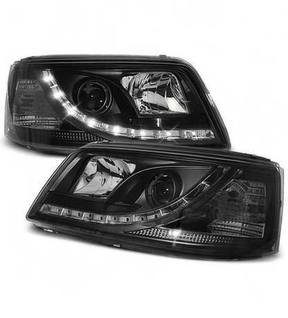 💕 Fari Anteriori Adatto per VW T5 2003-2009 Daylight LED Neri 💕