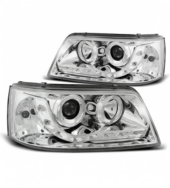 💕 Fari Anteriori Adatto per VW T5 2003-2009 Daylight LED Cromati 💕