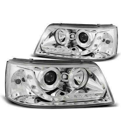 💕 Fari Anteriori Adatto per VW T5 2003-2009 Daylight LED Cromati 💕
