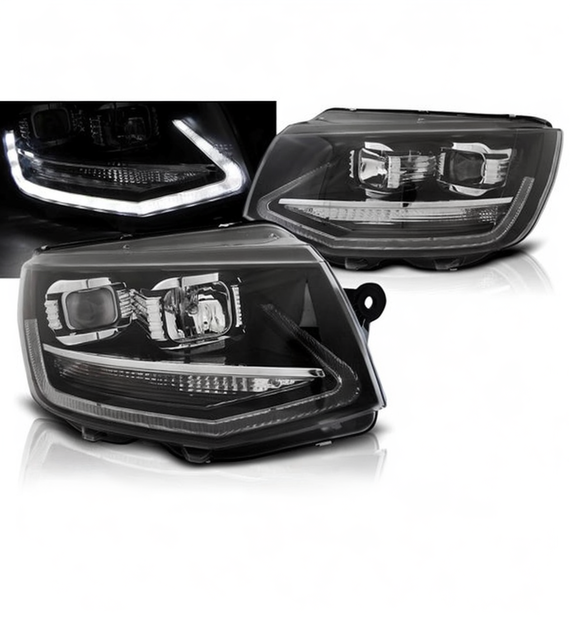 💕 Fari Anteriori Adatto per VW T6 2015-2019 True DRL LED Neri 💕