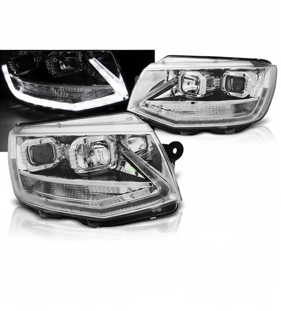 💕 Fari Anteriori Adatto per VW T6 2015-2019 True DRL LED Cromati 💕