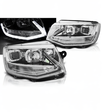 💕 Fari Anteriori Adatto per VW T6 2015-2019 True DRL LED Cromati 💕