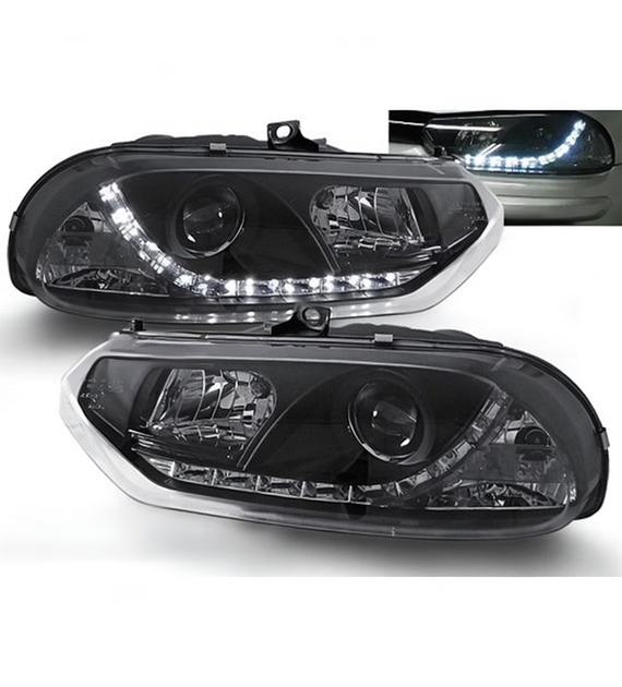 💕 Fari Anteriori Adatto per Alfa Romeo 156 1997-2003 Daylight LED Neri 💕