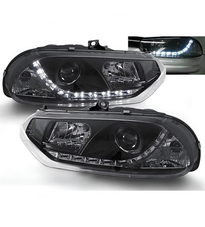 💕 Fari Anteriori Adatto per Alfa Romeo 156 1997-2003 Daylight LED Neri 💕