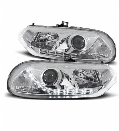 💕 Fari Anteriori Adatto per Alfa Romeo 156 1997-2003 Daylight LED Cromati 💕