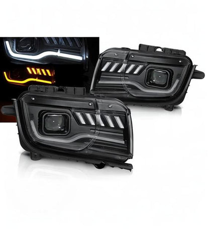 💕 Fari Anteriori Adatto per Chevrolet Camaro 2009-2013 Tube Light LED Neri 💕