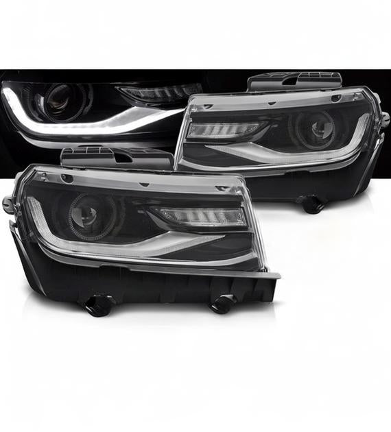 💕 Fari Anteriori Adatto per Chevrolet Camaro 2013-2015 Tube LED DRL Neri 💕