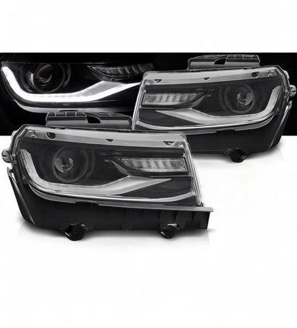 💕 Fari Anteriori Adatto per Chevrolet Camaro 2013-2015 Tube LED DRL Neri 💕