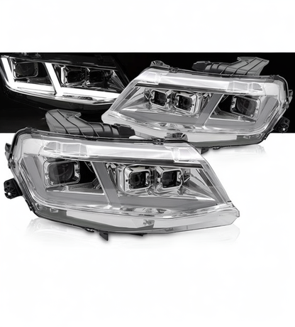 💕 Fari Anteriori Adatto per Chevrolet Camaro 2016-2018 Full LED DRL Cromati 💕