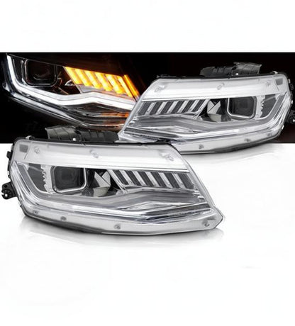 💕 Fari Anteriori Adatto per Chevrolet Camaro 2016-2018 HID Xenon Cromati Sequenziali 💕