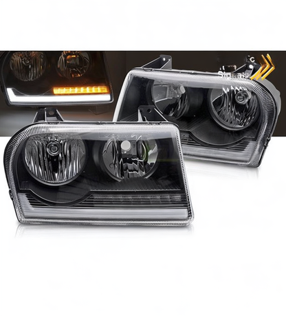 💕 Fari Anteriori Adatto per Chrysler 300 2005-2008 Tube Light LED Neri 💕