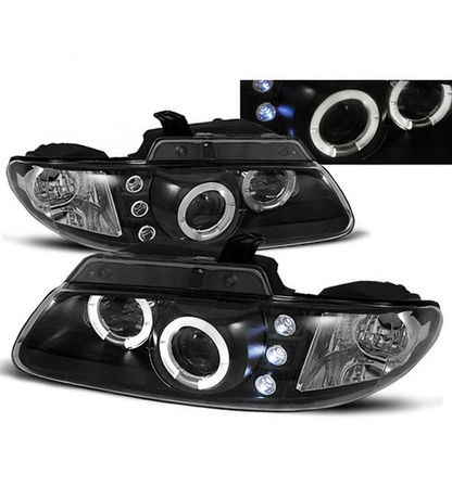 💕 Fari Anteriori Adatto per Chrysler Voyager 1996-2002 Angel Eyes Neri 💕