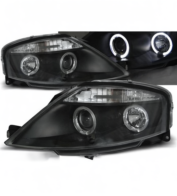 💕 Fari Anteriori Adatto per Citroen C3 2002-2009 Angel Eyes Neri 💕