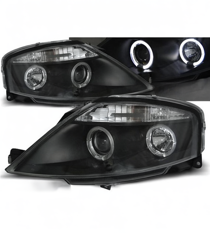 💕 Fari Anteriori Adatto per Citroen C3 2002-2009 Angel Eyes Neri 💕