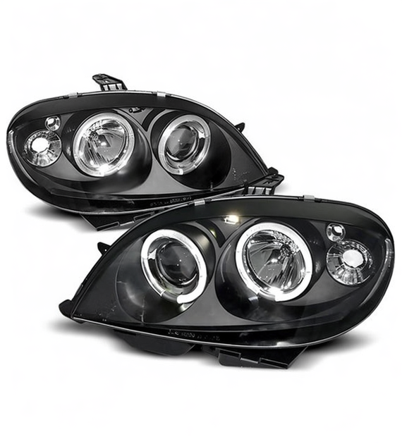 💕 Fari Anteriori Adatto per Citroen Saxo 1999-2003 Angel Eyes Neri 💕