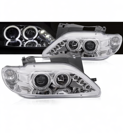 💕 Fari Anteriori Adatto per Citroen Xsara 1997-2000 Angel Eyes Cromati 💕
