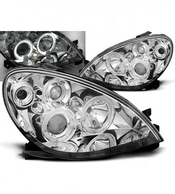 💕 Fari Anteriori Adatto per Citroen Xsara 2000-2004 Angel Eyes Cromati 💕
