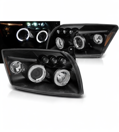 💕 Fari Anteriori Adatto per Dodge Caliber 2006-2012 Angel Eyes Neri 💕