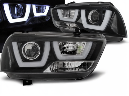 💕 Fari Anteriori Adatto per Dodge Charger LX II 2011-2015 U-Type LED Neri 💕