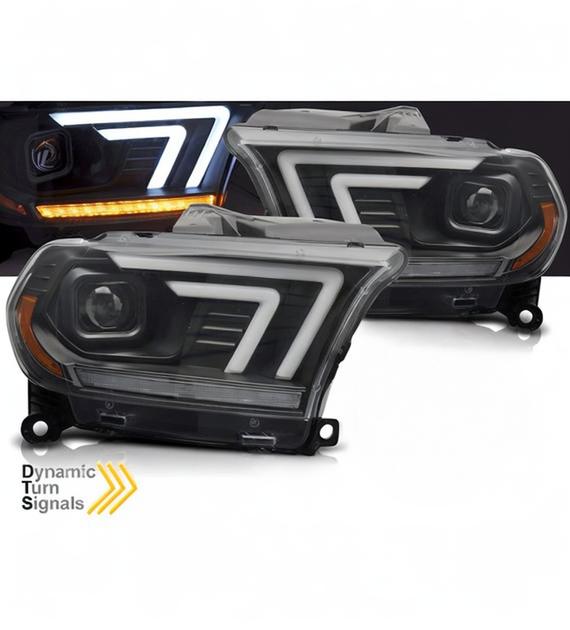💕 Fari Anteriori Adatto per Dodge Durango 2010-2013 Tube Light LED Neri 💕
