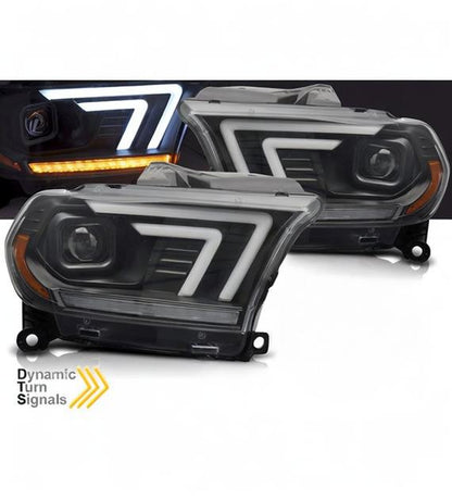 💕 Fari Anteriori Adatto per Dodge Durango 2010-2013 Tube Light LED Neri 💕