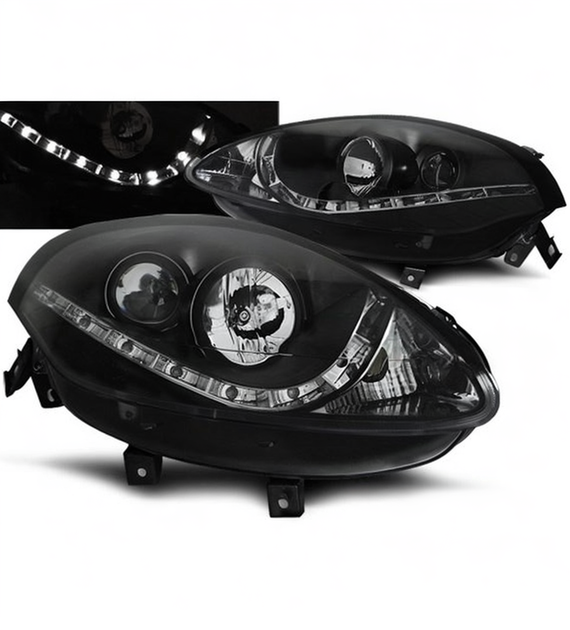 💕 Fari Anteriori Adatto per Fiat Bravo II 2007-2015 Daylight LED Neri 💕