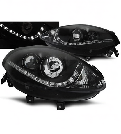 💕 Fari Anteriori Adatto per Fiat Bravo II 2007-2015 Daylight LED Neri 💕