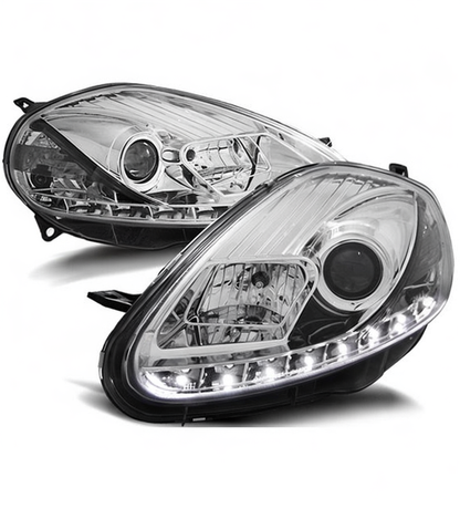 💕 Fari Anteriori Adatto per Fiat Grande Punto 2005-2008 LED Cromo 💕