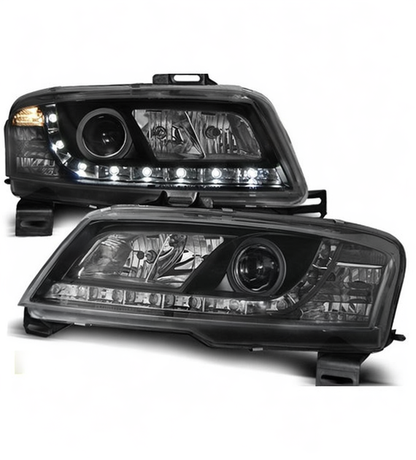 💕 Fari Anteriori Adatto per Fiat Stilo 3D 2001-2008 LED DRL Neri 💕
