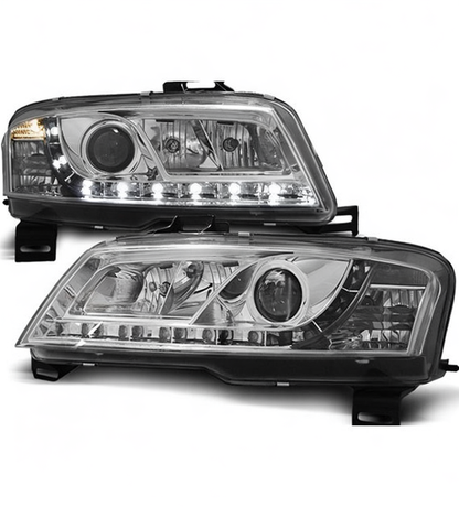 💕 Fari Anteriori Adatto per Fiat Stilo 3D 2001-2008 LED DRL Cromo 💕