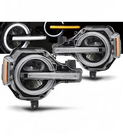 💕 Fari Anteriori Adatto per Ford Bronco 2021-2024 Full LED DRL Neri 💕